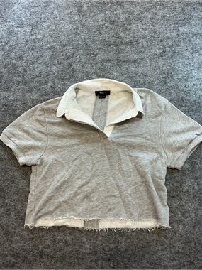 Twenty Montrēal Large Cropped Collared Polo Style Tshirt. D5